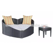 hot sale wicker furniture daybed outdoor PE rattan lounge chaise